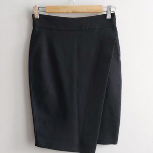 Zara asymmetric black pencil skirt